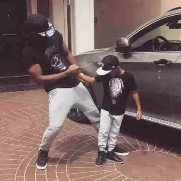 Like Father, Like Son: Paul Okoye And Son, Andre Step Out In Matching Oufits (Photo)